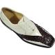 Belvedere "Roma" Chocolate Brown / Beige Genuine Nile Hornback Crocodile / Lizard Shoes 756